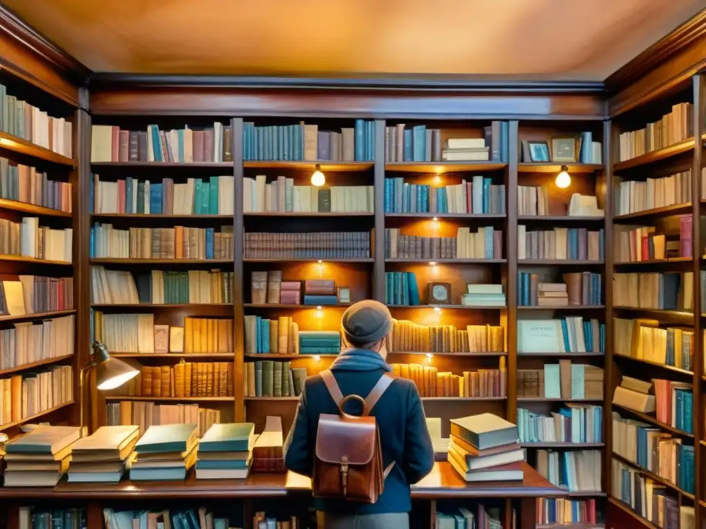 Acogedora librería antigua con libros de primera edición y búsqueda de autógrafos poéticos