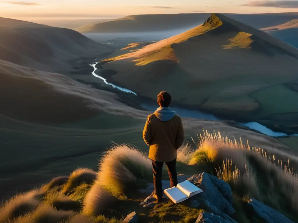 Un amanecer etéreo en un acantilado