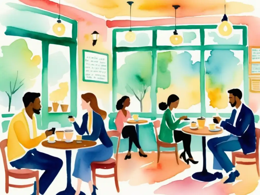 Un animado café literario donde la atmósfera invita a poetas a compartir versos apasionados