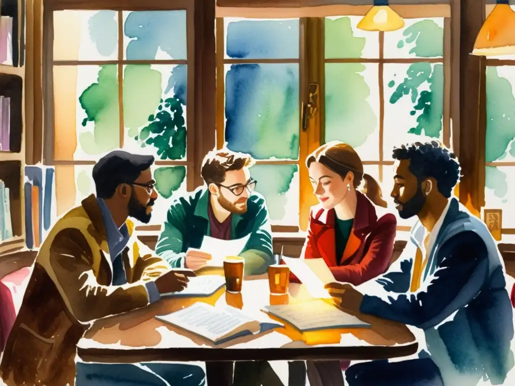 Un café iluminado por la tenue luz, donde poetas subversivos conversan y escriben, creando oportunidades de publicación