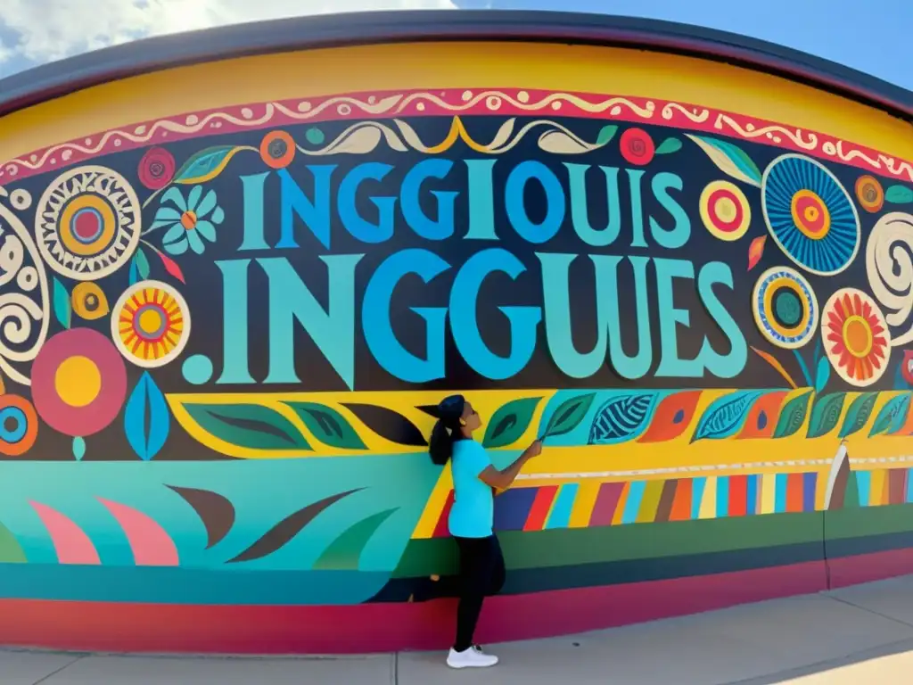 Colorido mural muestra el renacer de la poesía en lenguas marginadas, con llamativas imágenes y energía creativa