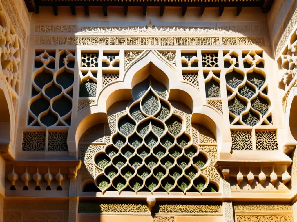 Detallado relieve de mármol en la Alhambra, Granada