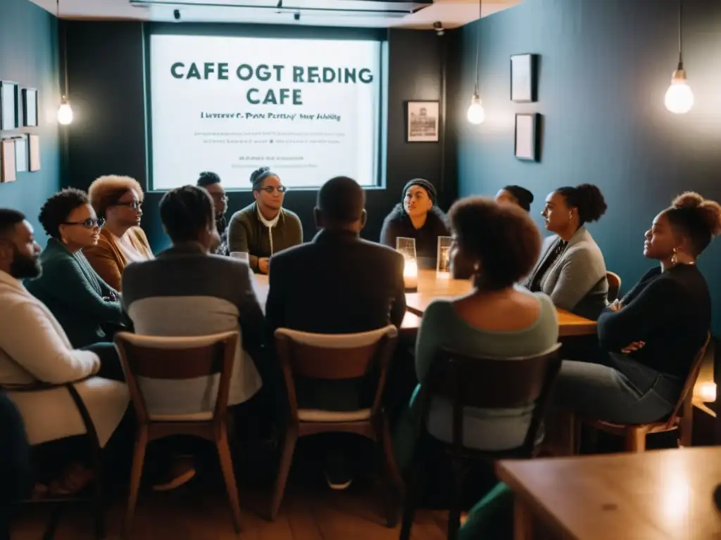 Emotivo recital de poesía LGBTQ+ en un café acogedor y lleno de libros