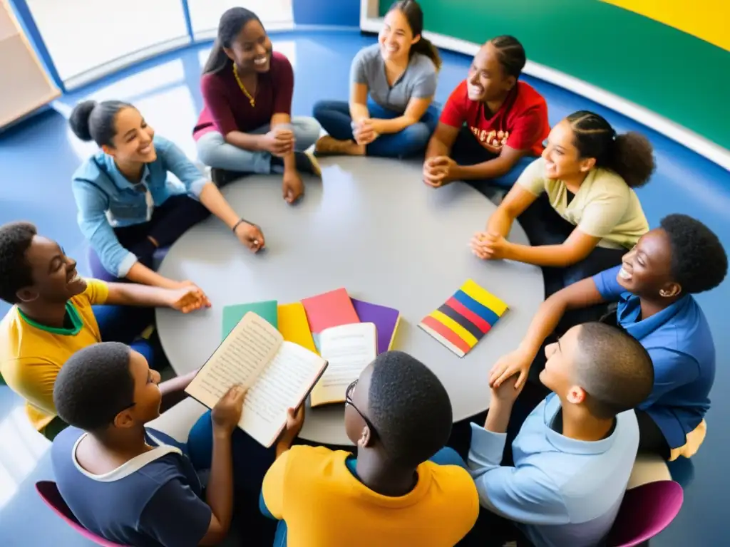 Estudiantes de diferentes países comparten intercambios poéticos internacionales en cálida aula multicultural