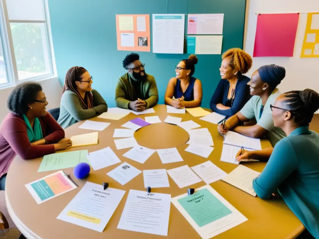 Un grupo diverso participa en un cálido taller de escritura poética para activismo