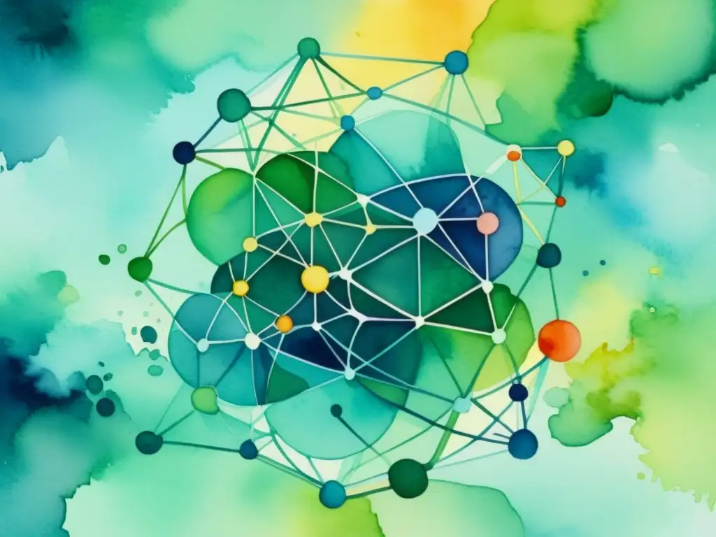 Red global en acuarela: conexiones vibrantes Una impactante poesía visual de conexión global, con colores vibrantes y una sensación de armonía y movimiento