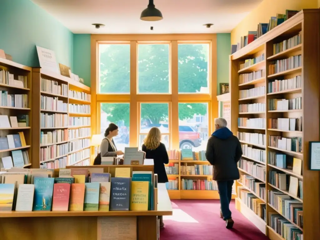 Una librería local llena de coloridos libros de poesía