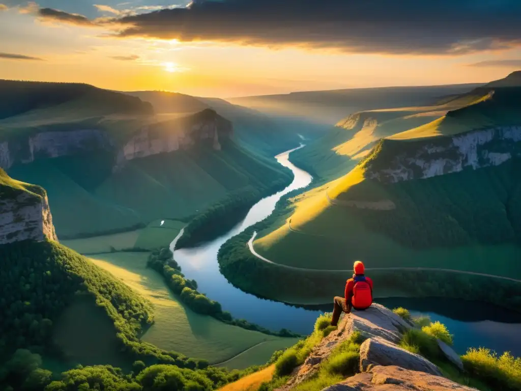 Amanecer en la montaña con aforismo poético como forma literaria