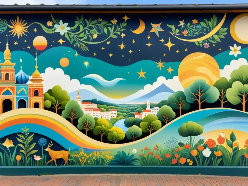 Un mural urbano que fusiona poesía y arte, inspirando a todos con su belleza y significado