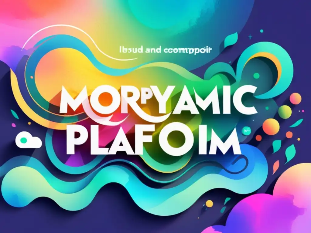 Plataforma digital de poesía: vibrante y envolvente Una plataforma de poesía expandida con interfaz dinámica e interactiva, tipografía cambiante y colores vibrantes, evocando creatividad e innovación