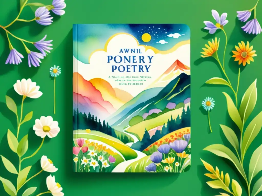 Portada de poesía bestseller inspira otras artes con detallado acuarela de paisaje vibrante y floral