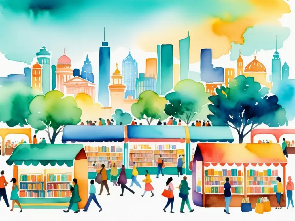 Vibrante feria del libro con diversidad lingüística en la ciudad multicultural