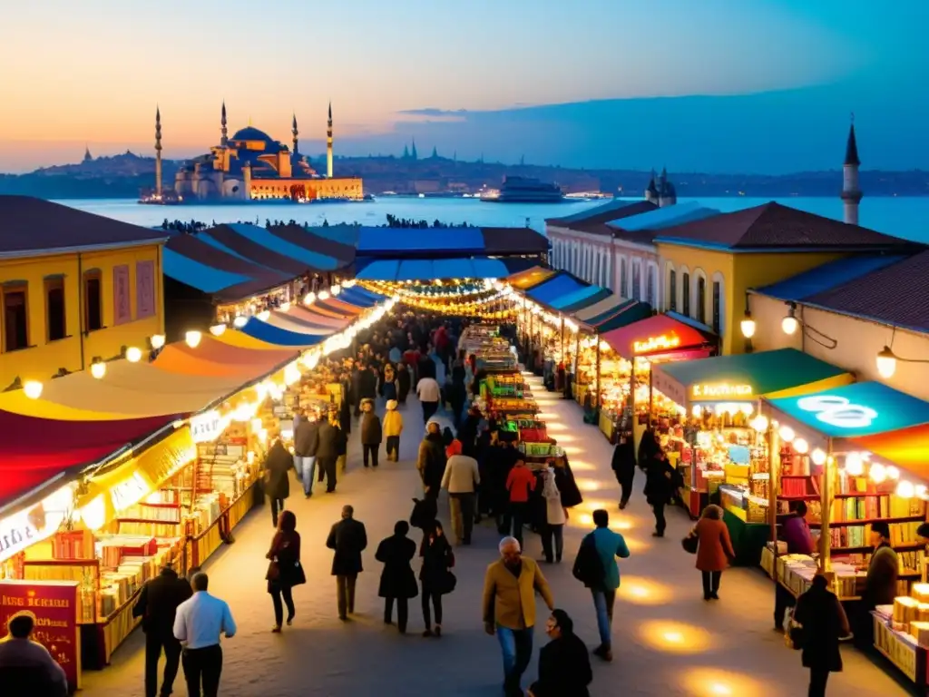 Vista de la Feria del Libro de Estambul con colores vibrantes y experiencias multisensoriales Feria del Libro Estambul