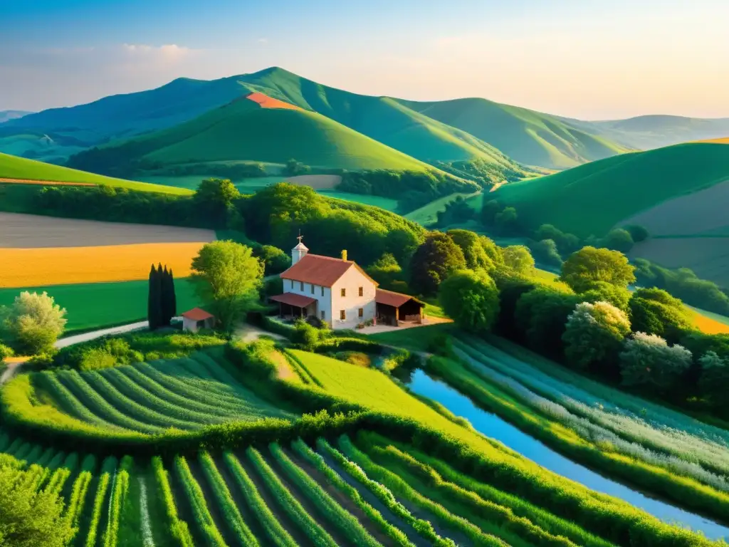 Vista panorámica de un paisaje rural, inspirado en la poesía de Antonio Machado